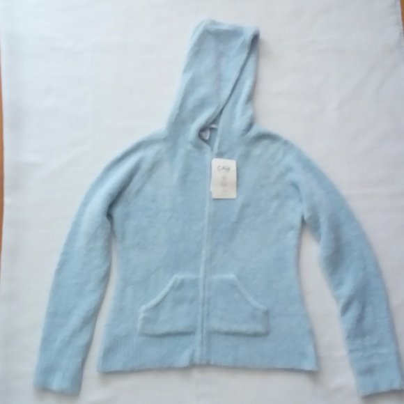Cabi 760 Sweater Hoodie Zip Front Light Blue - Picture 3 of 10